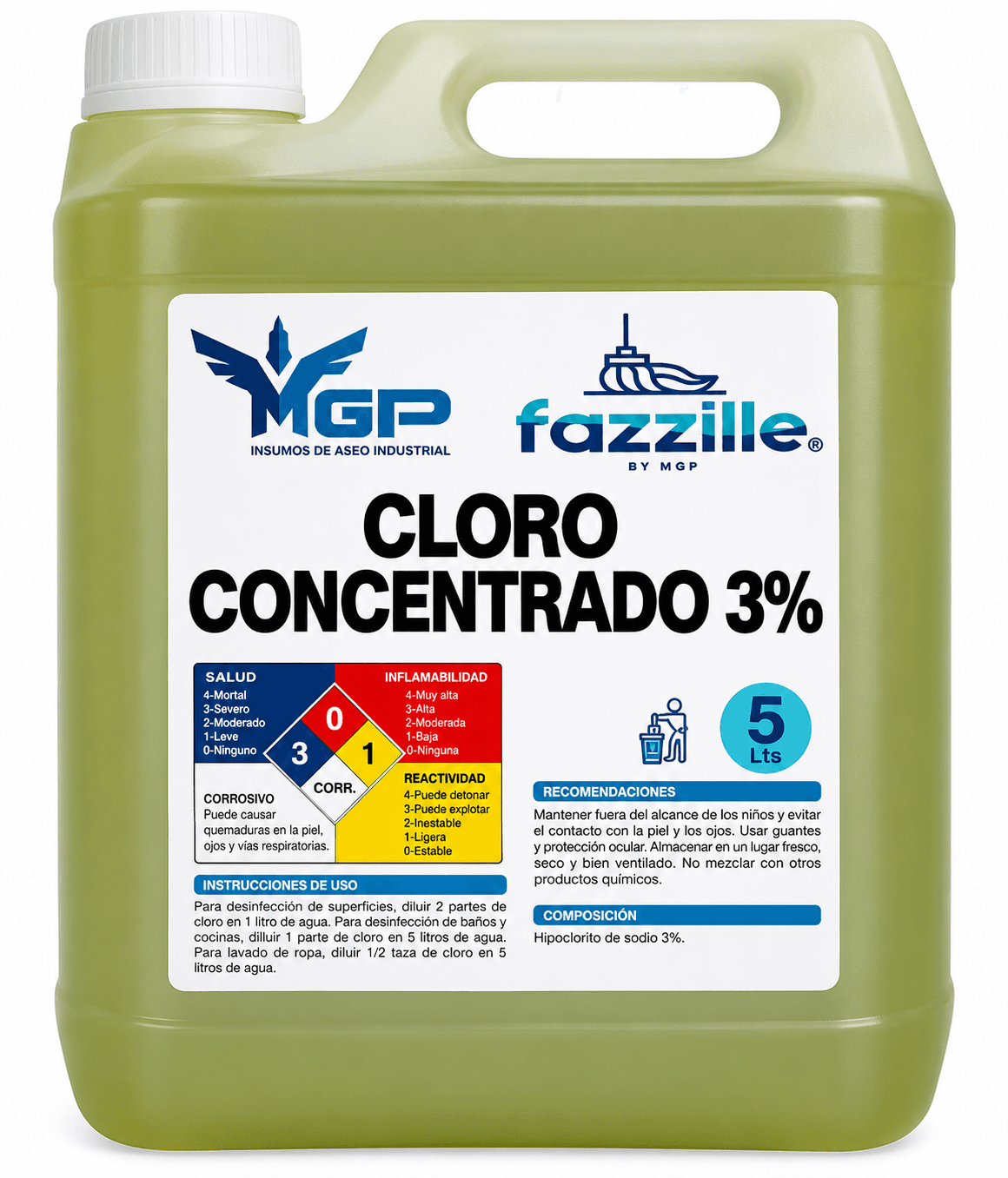 Cloro 3% MGP 5 Litros