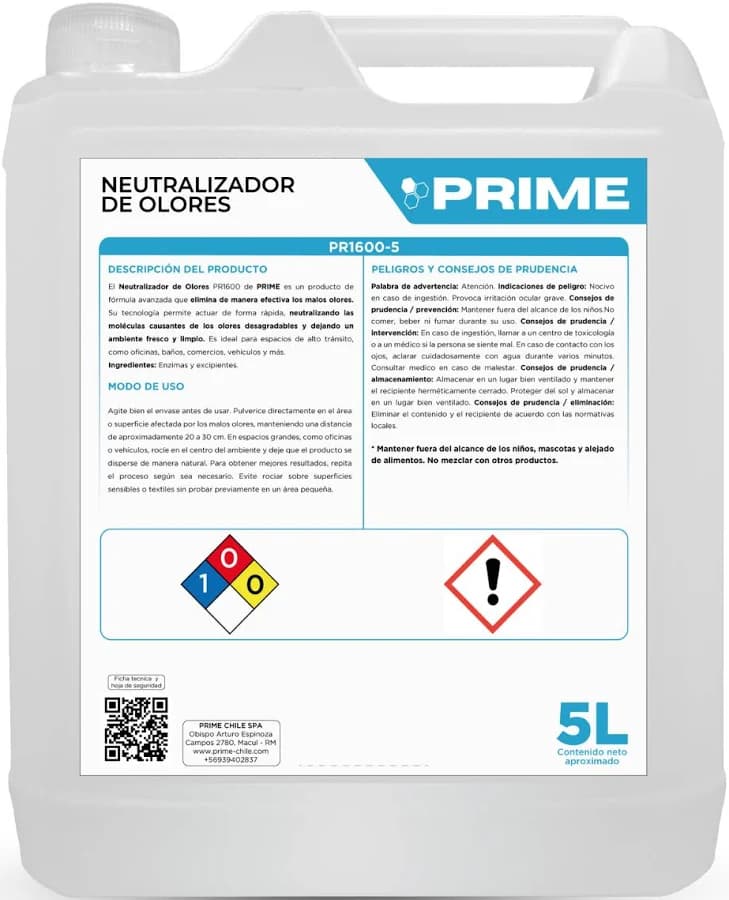 Neutralizador de olores Prime 5 Litros