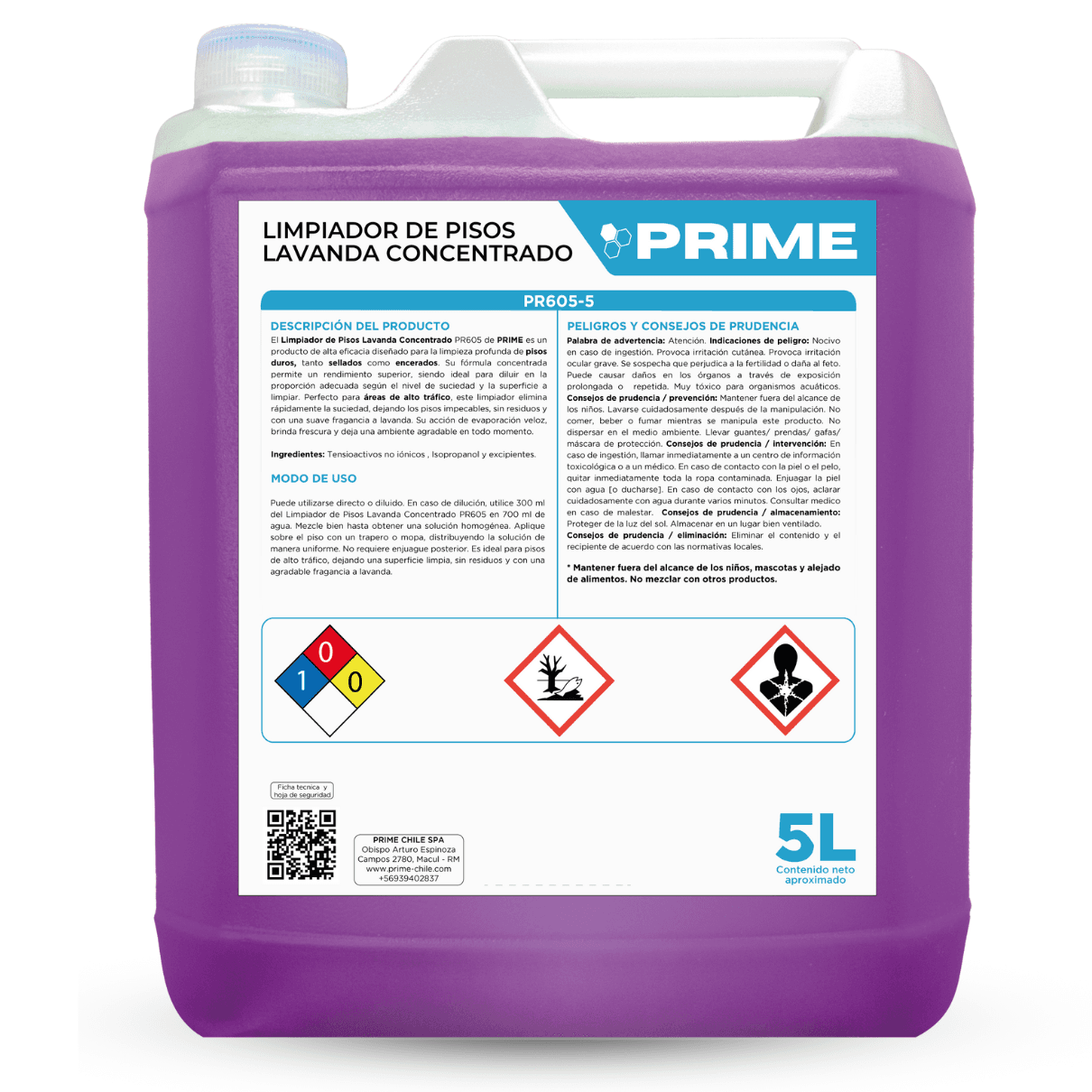 Limpiapisos concentrado Lavanda Prime 5 Litros