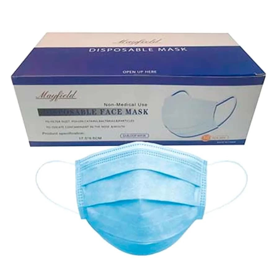 Mascarilla 3 pliegues celeste