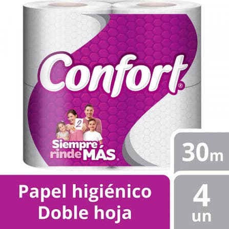 Papel higiénico Confort doble hoja 4x30 metros