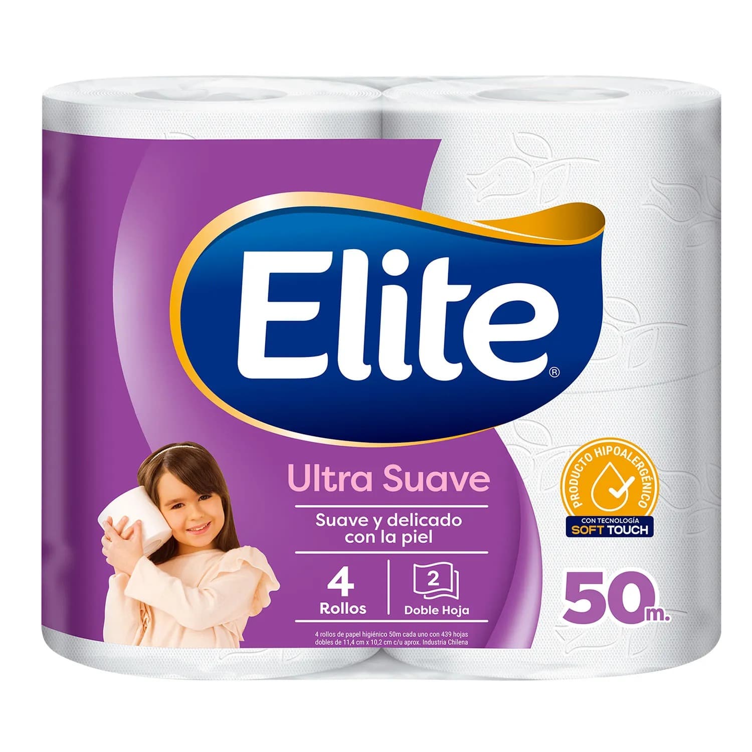 Papel higienico Elite 4 rollos doble hoja 50mts