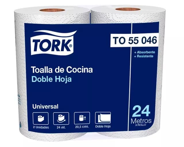 Toalla papel doble hoja 24 mts universal x2 Tork
